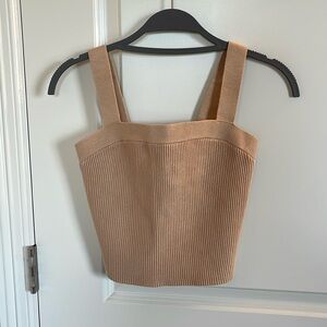 Abercrombie & Fitch Square Neck Crop Sweater Tank - Medium - Tan NWT